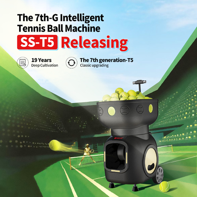SIBOASI T5 APP Control Mini Tirador de tenis bola máquina para el entrenamiento
