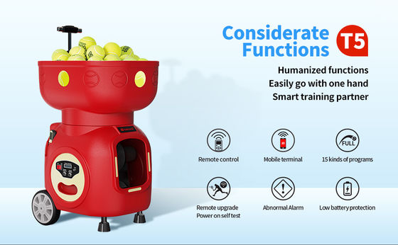 SIBOASI T5 APP Control Mini Tirador de tenis bola máquina para el entrenamiento